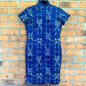 Vintage silk Cheongsam dress size M, Asian Chinese Polynesian retro style 1960’s